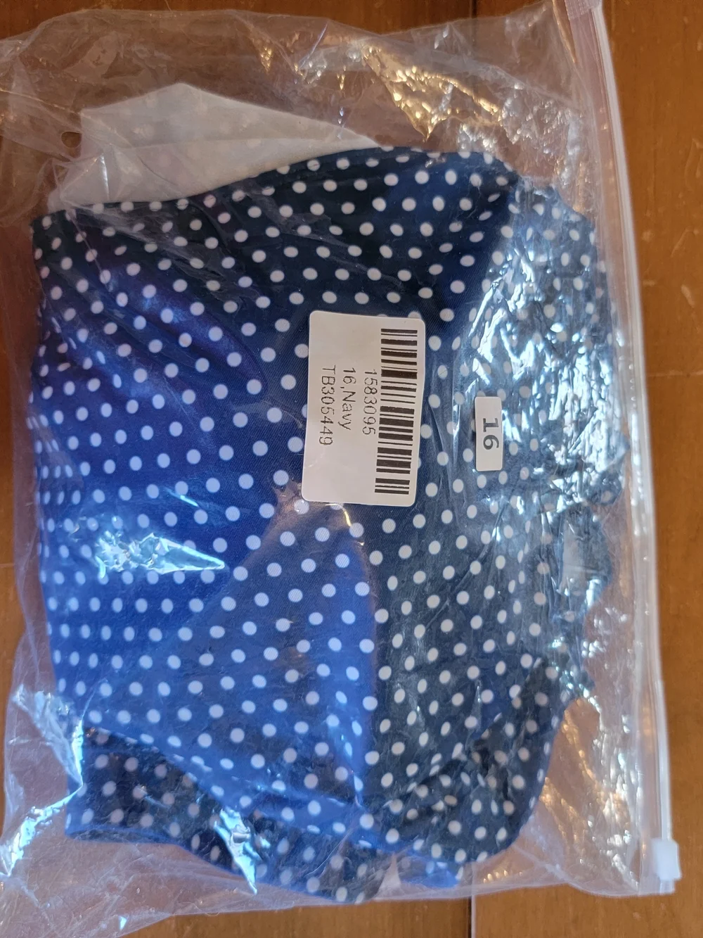 Navy Polka Dot Adjustable Tie-Front Bikini Set Size 16 NWT